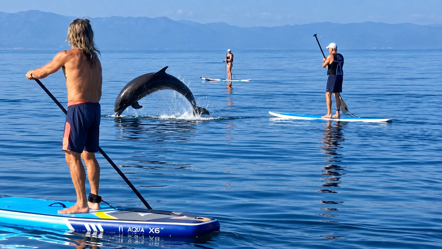 Delfin divirtiéndose en nuestras tablas